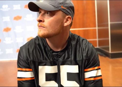 OSU quarterback Alan Bowman started his series of jersey tributes on Oct. 5 after the Cowboys' 29-21 upset of Kansas State by wearing Oklahoma A&M star Bob Fenimore's No. 55. (OSU Athletics).